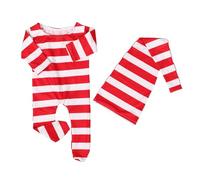 BELLIFFY Newborn Striped Romper Set with Matching Hat Footed Outfit for Photography and Everyday Wear Cozy Photoshoot Costume for Boys and Vibrant Design for Cold Seasons