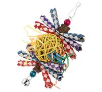 BELLIFFY Parrot Chewing Toy Wooden Hanging Foraging Bird Cage Accessory Practical Bite Toy for Parakeets and Small Birds Random Color