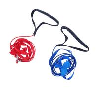 BELLIFFY Parrot Harness Leash Set 2pcs Adjustable Bird Flying Harness Rope for Outdoor Training Small Size Red and Blue Pet Bird Safety Restraint