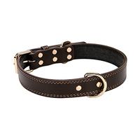 BELLIFFY Pet Collar Adjustable Leather Necklace Rivet D- Creative Bell Decoration for Large Dogs Coffee Xs Comfortable Fit for All Day Wear Accessory