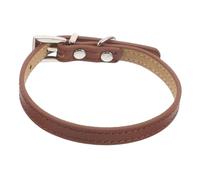 BELLIFFY Pet Collar Pet Necklace Adjustable Dog Collar Small Dog Necklace Coffee Pu Leather