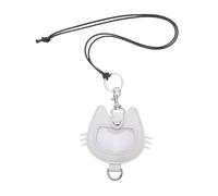 BELLIFFY Pet Hair Memorial Keepsake Keychain for Women White Leather Pet Hair Collector Pendant Portable Storage Bag Charm Thoughtful Cat Memorial