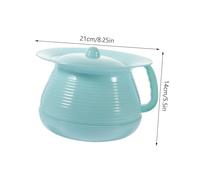 BELLIFFY Plastic Chamber Pot with Lid for Adults Non-Slip Base Portable Urinal Spittoon for Home Hospital Elderly Pregnant Women Family Use in Nordic Blue