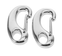 BELLIFFY Polished Silver Lobster Claw Clasp Keychain Clip Spring Snap Hooks Flagpole Rope Clip D-Shaped Lobster Clasps Large Carabiner