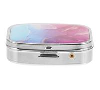 BELLIFFY Portable 2-Compartment Pill Box Metal Travel Medicine Organizer for Purse Pocket, Small Medication Storage Case for Vitamins and Pills, Compact Daily Dispenser for On-the-go Use