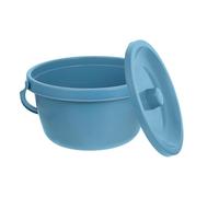 BELLIFFY Portable Bedside Commode Chair with Lid, Blue Plastic Toilet Bucket for Elderly, Pregnant Women, Disabled Adults, Travel Urinal Potty with Odor Prevention, Suitable for Home and