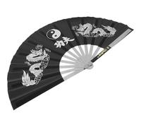 BELLIFFY Portable Chinese Style Kung Fu Hand Performance Fan for Tai Chi Dancing and Martial Arts Elegant Colorfast Design Gift and Home Decoration Black