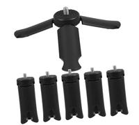 BELLIFFY Portable Mini Tripod 1/4 Inch Screw Camera Tripod Head and Adapter for Dslr Smartphone Photography, Foldable Black Desktop Stand for Digital Cameras and Video Lighting