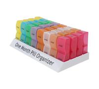 BELLIFFY Portable Monthly Medicine Organizer Box for Elderly Food-Grade Pill Storage Container with Independent Compartments Leak Easy to Carry for Home and Travel