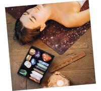 BELLIFFY Portable Multi-Function Natural Amethyst Crystal Pillars with Hexagonal Chakra Stones for Meditation Relaxation Home Decoration and
