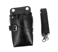 BELLIFFY PU Leather Scissor Pouch with Multi Pockets Hairdressing Tools Holder Waist Bag for Men and Women Compact Portable Hair Stylist Scissors Storage Bag with Belt for Salon and Outdoor