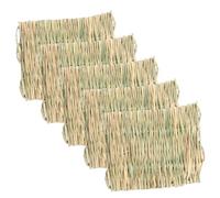 BELLIFFY Rabbit Straw Mat and Small Pets Sleeping Mat, Breathable Woven Grass Bed Cushion, 5pcs Small Size, Four Seasons Cooling and Warm Bedding for Hamsters, Guinea Pigs, and Rabbits