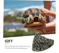 BELLIFFY Realistic Resin Reptile Hideout with Turtle Ramp Vivid Natural Terrarium Cave for Basking Climbing Resting Habitat Decor for Snakes Lizards Tortoises Amphibians