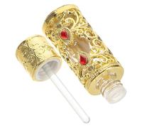 BELLIFFY Refillable 3ml Glass Perfume Bottle Portable Arabian Essential Oil Container Travel-friendly Gold Fragrance Storage Jar for Personal Care