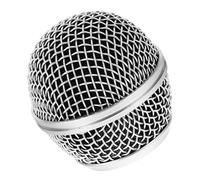 BELLIFFY Replacement Microphone Head Mesh Grill Cover for Dynamic Mic Metal Microphone Grille Replacement Part Silver Half-steel for Professional Audio Use