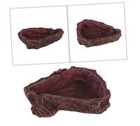 BELLIFFY Resin Food Dish for Reptiles Compact Imitation Tree Bark Feeding Bowl for Lizards Frogs and Spiders Practical and Durable Pet Feeding Basin