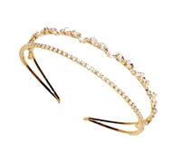 BELLIFFY Rhinestone Double Hairband for Weddings Sparkling Bridal Crown Hand-made Hair Accessories and Comfortable Headpiece for Brides and Special Occasions