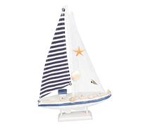 BELLIFFY Sailboat Model Decoration Mediterranean Style Sailing Ship Ornament Nautical Home Decor for Living Room Office Bedroom Chic Retro Design for Parties Events