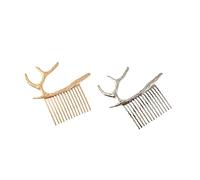 BELLIFFY Set of 2 Deer Antler Hair Combs Fashionable Women's Hair Accessories for Special Days
