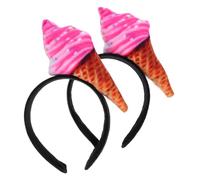 BELLIFFY Set of 2 Ice Cream Headband for Women Funny Headpiece in Ice Cream Cone Design Ideal for Costume Parties Theme Parties and Holidays Original Hair Accessories for Any Occasion