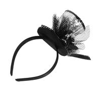 BELLIFFY Shimmering Sequin Top Hat Headband for Year Party Photo Props Lightweight Festive Tea Party Headpiece with Silver Floral and Mesh Veil Eye-catching Holiday Accessory for Themed