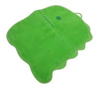 BELLIFFY Shower Foot Scrubber Mat, Bathroom Foot Massager, Silicone Dinosaur Back Scrubber with Suction Cups, Green, Raised Massage Particles, for Shower Floors, Men and Ages