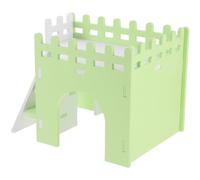BELLIFFY Small Animal Hideout House with Ramp Guinea Pig Hamster Hideaway Villa for Rest Play and Privacy Breathable Pet Habitat for Rats Chinchillas and Squirrels