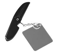 BELLIFFY Small Folding Comb Small Foldable Comb Mirror 4.72X0.94X0.39In Portable Multipurpose Square Acrylic Keychain for Men Travel Trip