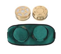 BELLIFFY Smokeless Handheld Moxibustion Burner Kit with Dual Copper Moxa Boxes and Heat-Insulated Sleeve Belt Portable Moxa Stick Holder Tool for Neck Waist Includes Storage Bag