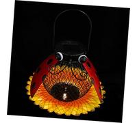 BELLIFFY Solar Powered Iron Hanging Bird Feeder with Design Rustproof Garden Lantern for Outdoor Patio Backyard Decoration Easy to Hang No Assembly Needed