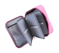 BELLIFFY Square Pencil Case for Colored Pencils High Capacity Multifunction Canvas Art Supplies Organizer Lightweight Portable Drawing Storage Bag for Students and Artists Rosy