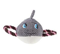 BELLIFFY Squeaky Plush Dog for Small and Medium Dogs Cartoon Shark Chew for Puppy Teeth Cleaning Interactive Soft Pet for Play and Chewing