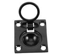 BELLIFFY Stainless Steel Black Coated Square Flush Mount Pull Handle for Boat Hatch Grade Finger Pull Easy Installation for Deck and Outdoor Use