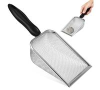BELLIFFY Stainless Steel Cat Litter Scoop Handle Heavy Duty Mesh Sifter for Efficient Cleaning Small Holes Design for Minimal Waste Ergonomic Grip for Cat Owners