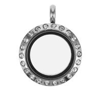 BELLIFFY Stainless Steel Round Photo Locket Pendant Necklace Openable Floating Charm Suitable for Custom Jewelry Crafts and Photo Inserts