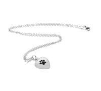 BELLIFFY Stainless Urn Necklace for Ashes Pet Memorial Keepsake Jewelry Dog Paw Charm Pendant