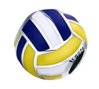 BELLIFFY Sterling Silver Volleyball Shaped Beads for DIY Accessories Mini String Beads in White Yellow Blue Creative Jewelry Tool for Bracelet Keyring Crafting
