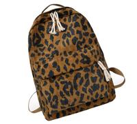 BELLIFFY Student Large Capacity Leopard Backpack Fashion School Bag | Cotton Polyester Build, Wide Shoulder Straps with Front Pocket, Outdoor Use, Back to School Party