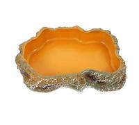 BELLIFFY Tortoise Enclosure Accessories Reptile Supplies Pet Feeding Bowl Snake Water Dish Natural Rock Look