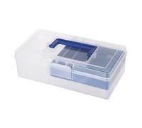 BELLIFFY Transparent Sewing Supplies Organizer Box with Compartments Clear Plastic Storage Container for Embroidery and Craft Accessories Easy-clean Art Supply Storage with High Visibility