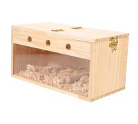 BELLIFFY Transparent Wooden Parakeet Nesting Box for Cage Bird Breeding House with for Cockatiels Lovebirds Australian Parrots and Birds Suitable for Garden and Balcony Use