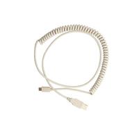 BELLIFFY Type-c Coiled USB Cable for Mechanical Keyboard, Thickened Spiral Connector Cord, Light Gray Sturdy Data Cable for Gaming and Office Use