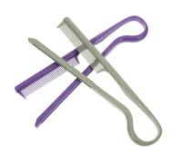 BELLIFFY V-shaped Hair Straightening Comb Set 2pcs Fine Tooth Detangling Combs for Women for Styling and Parting Hair Purple and Green Colors