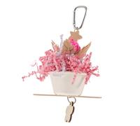 BELLIFFY Vibrant Pink Parrot Chew for Birds Natural Foraging Hanging Plaything Cage Decor Stimulates Mental Exercise and Climbing for Pet Parakeets Cockatiels Conures