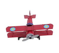 BELLIFFY Vintage Iron Biplane Model Airplane Ornament Red Metal Hanging Decor for Bedroom and Aviation Enthusiasts Unique Retro Gift for Imaginative Play and Home Display