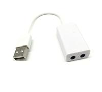 BELLIFFY Virtual Channel USB Sound Card Adapter with Cable Line for Notebook Laptop Driver External Audio Jack Converter White