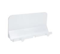 BELLIFFY Wall-mounted Cellphone Bracket with Long White Plastic Storage Rack, Multifunctional Wall Storage Stand for Phone Charging and Remote Control Organizer, Suitable for Home