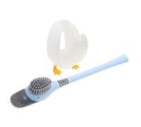 BELLIFFY Wear-resistant Silicone Toilet Brush with Deep Cleaning Round Bristles Reusable Bathroom Scrubber for Wall-mounted Hygiene in Home Hotel Office and Shopping Centers Blue