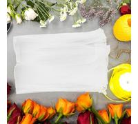 BELLIFFY White Tulle Fabric with Pearl Edge Wrinkled Wavy Mesh for Flower Bouquet Accessories Wedding Arch Drapery DIY Cake Decoration Mesh for Florist Supplies