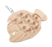 BELLIFFY Wood Bird Perch Feeder Standing Platform Fish Shaped Parrot Stand Shredding Toy Cage Accessory for Parakeet Lovebird Cockatiel Conure Budgie